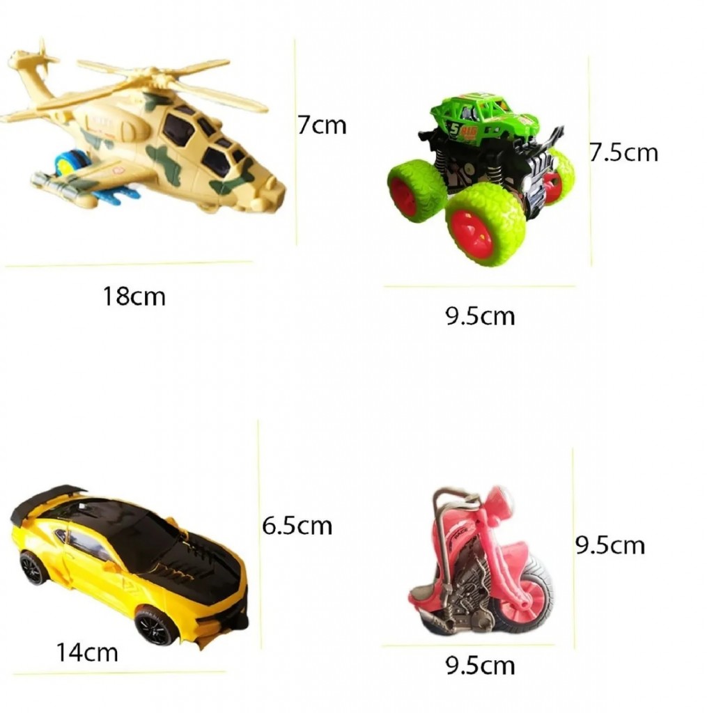 Carro Transformers Helicoptero Moto X4 Juguete Didáctico Kit