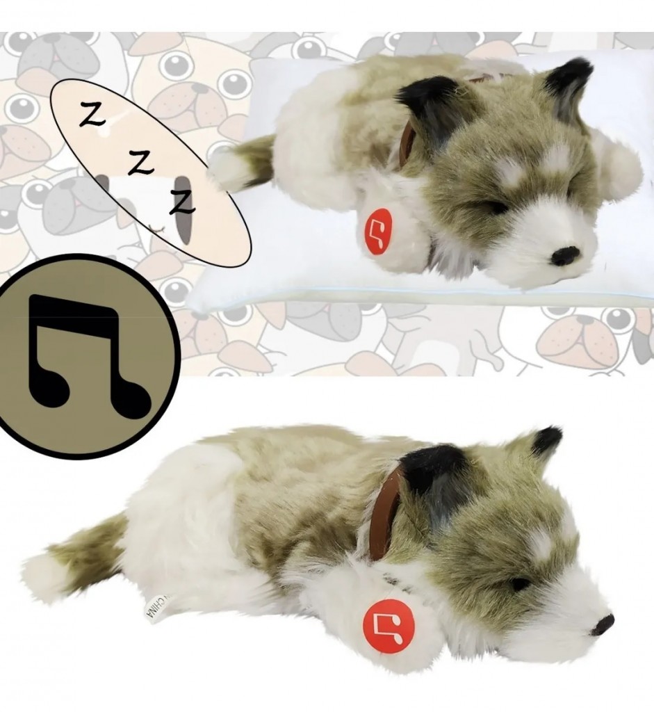 Perro Peluche Niños Bebes Sensor Juguetes Didactico Hermoso Gris