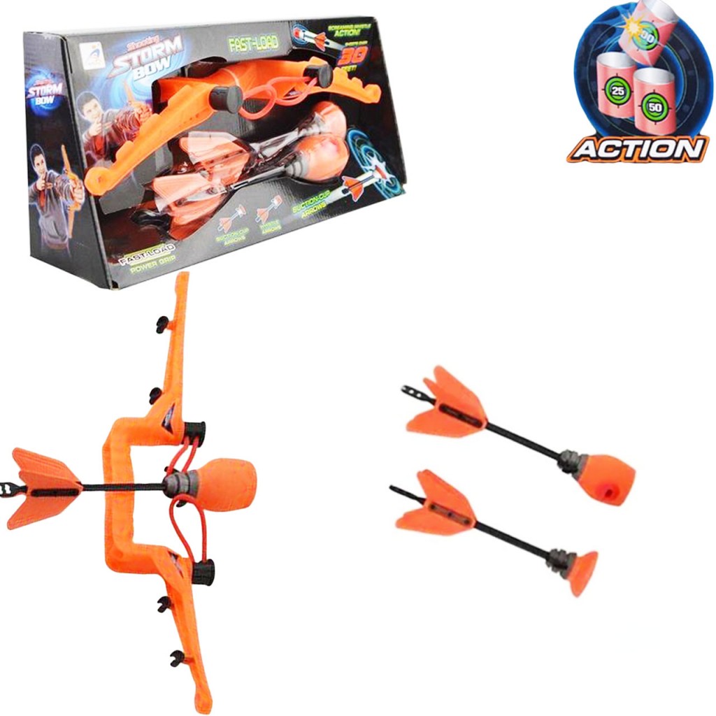 Arco Flechas Juguete Niños Lanzador Juguetería Juego Naranja