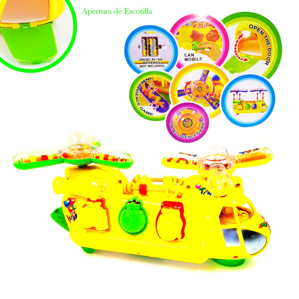 Helicóptero Doble Hélice Luces Colores Juegos Juguetes Didáctico