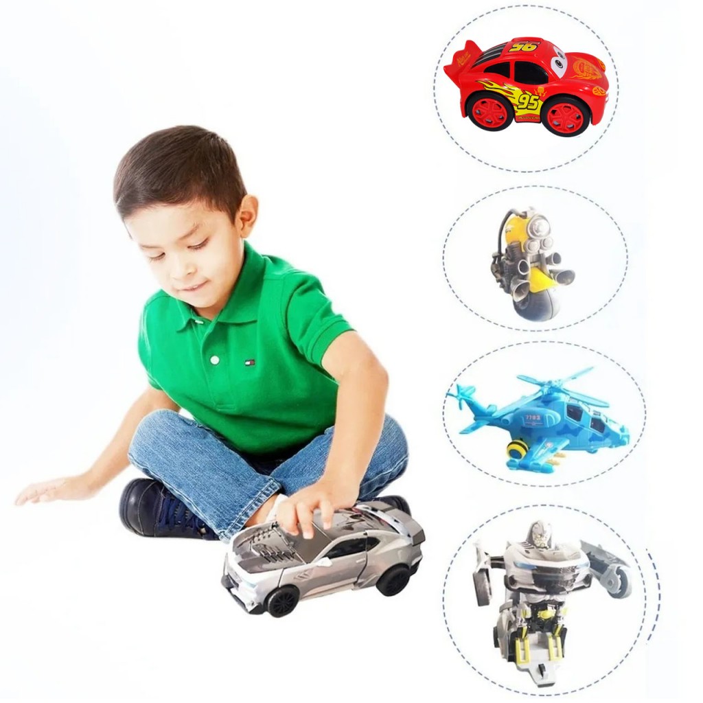 Carro Transformers Helicoptero Moto X4 Juguete Didáctico Kit