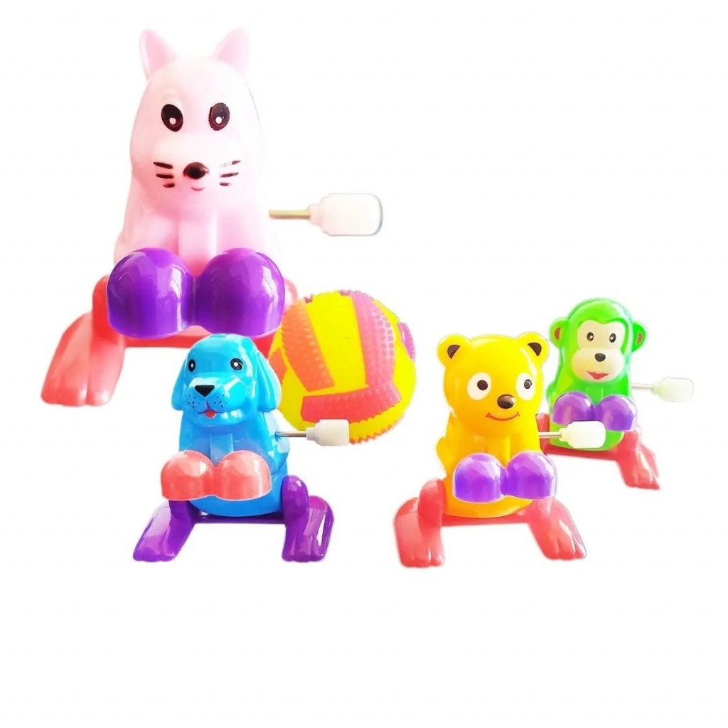 Animales Maromeros Didáctico X4 Más Pelota Luz Juguetería