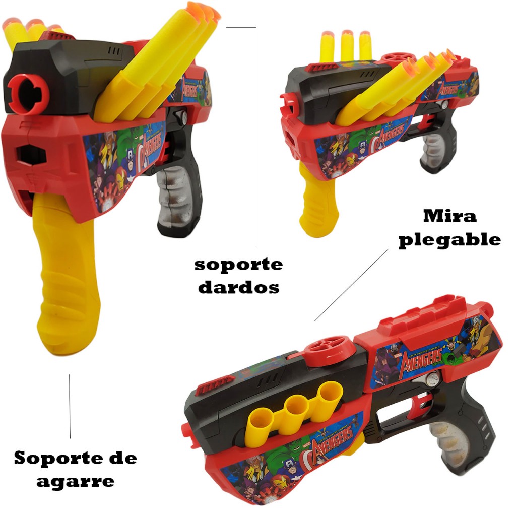 Spiderman Tipo Nerf Blaster Avengers + Yoyo Promoción Ahora Azul-Rojo