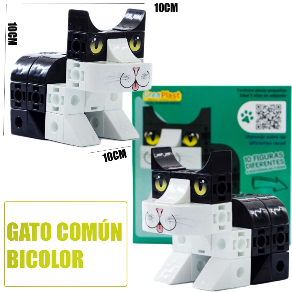 Gatos De Raza Armables Coleccion Juguete Juegos Jugueteria. Gato Común Bicolor DJ260E