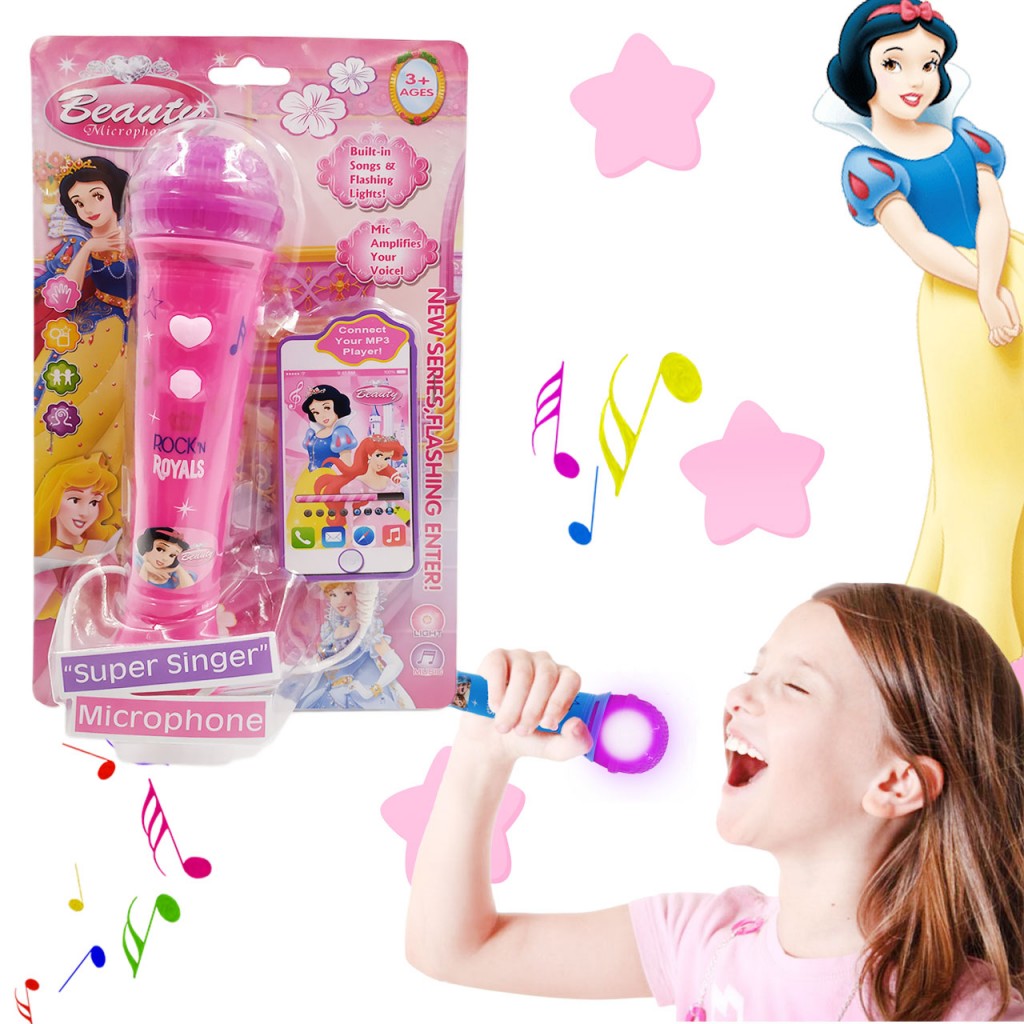 Microfono Niños Infantil Juguete Inalámbrico Juguetería Blanca Nieves Micrófono Morado