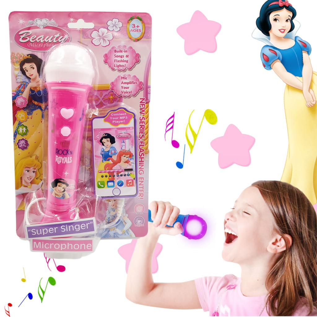 Microfono Niños Infantil Juguete Inalámbrico Juguetería Blanca Nieves Micrófono Blanco