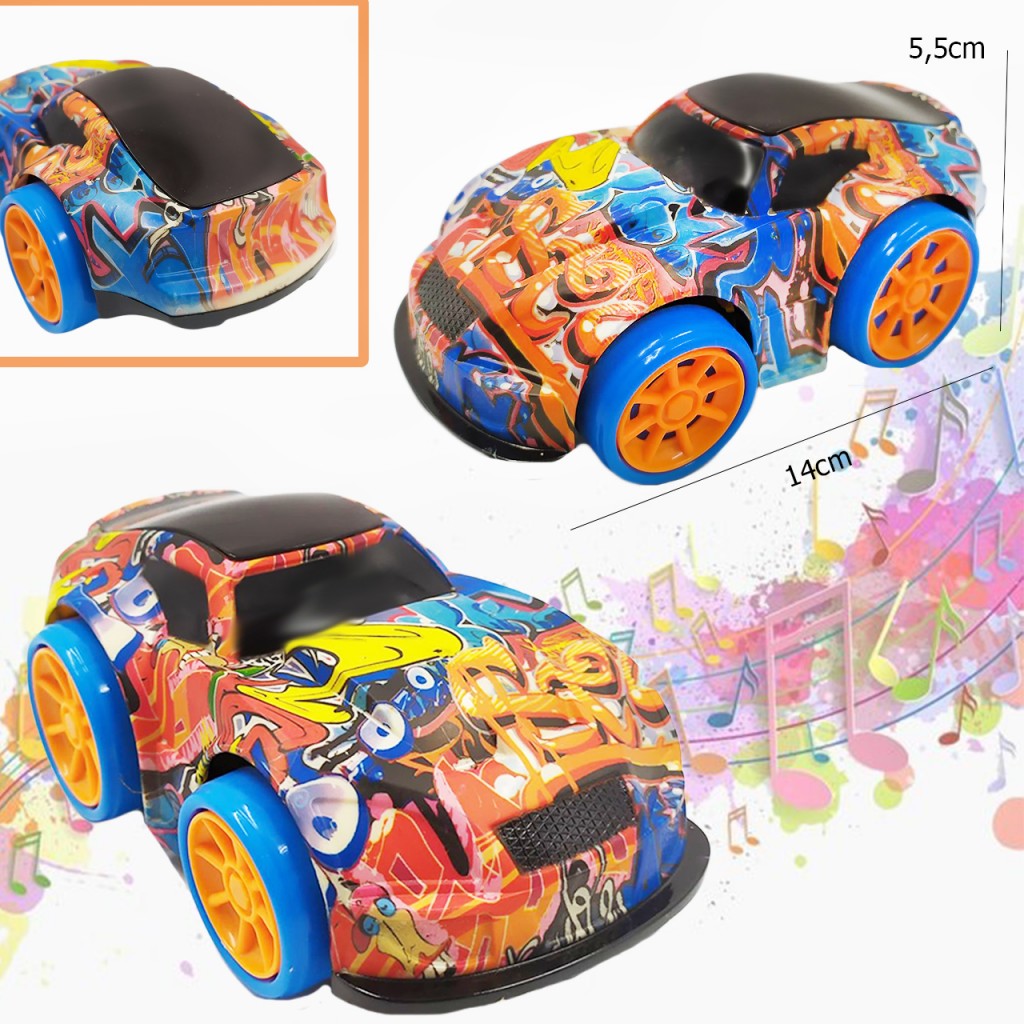 Carro Grafiti Luces Sonido Juegos Jugueteria Didáctico AMARILLO