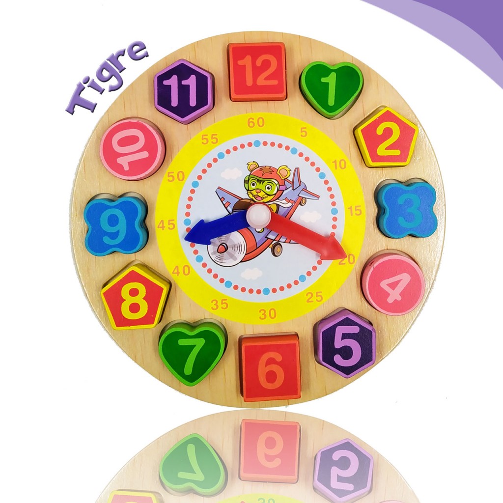 Rompecabezas Reloj Madera Juguete Aprendizaje Didáctico DJ3592