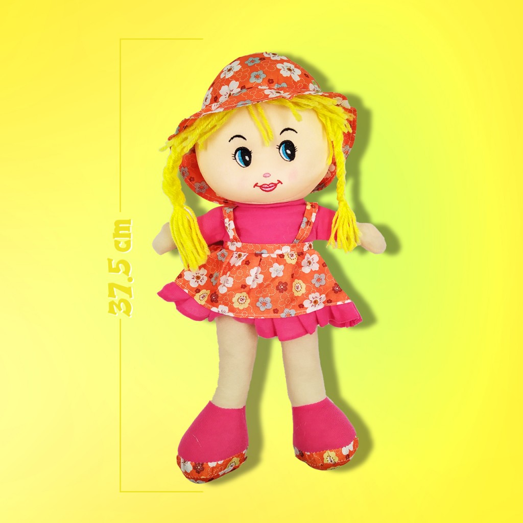 Muñeca De Trapo Niña Juguete Didáctico Juguetería Rubia CABELLO AMARILLO