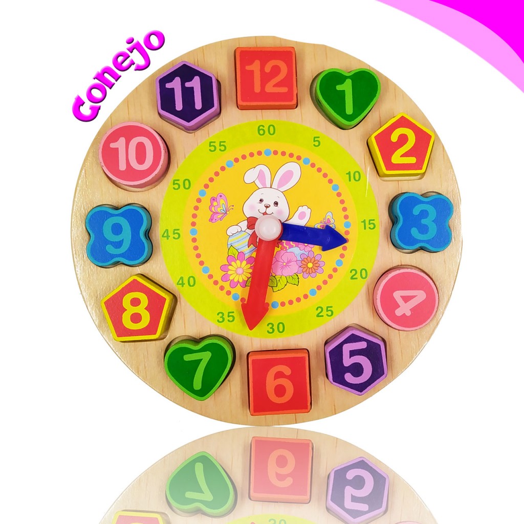 Rompecabezas Reloj Madera Juguete Aprendizaje Didáctico DJ3592