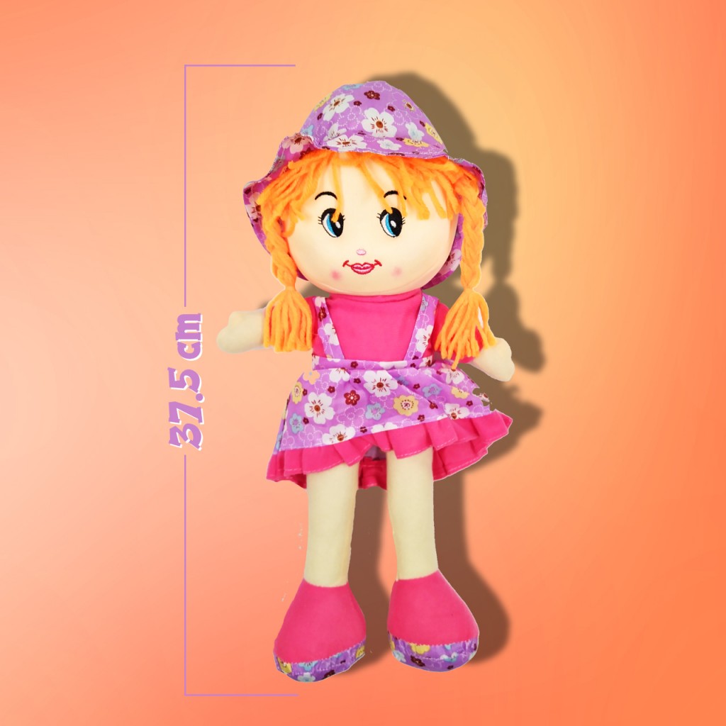 Muñeca De Trapo Niña Juguete Didáctico Juguetería Rubia CABELLO NARANJA