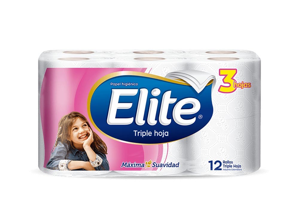 Papel higiénico Elite Plus triple hoja x 12 Rollos