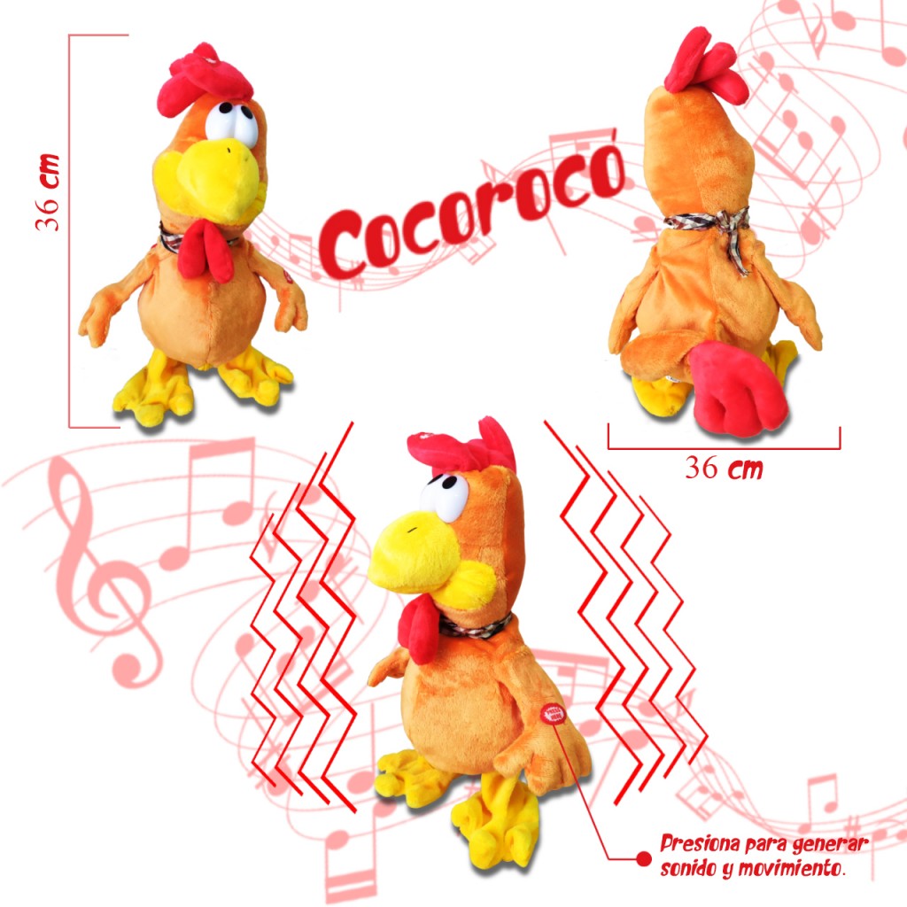 Gallo peluche juegos y juguetes didáctico musical movimiento