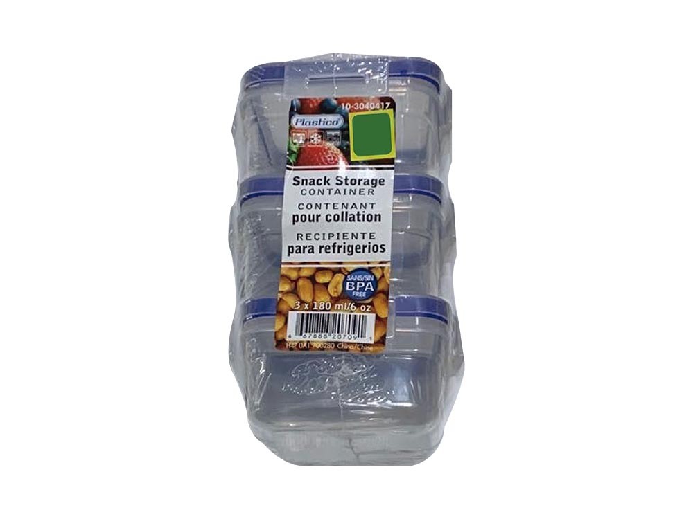 Recipiente cuadrado transparente de 6 Oz