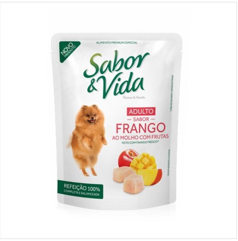 POUCHE SAB Y VID PERROS POLL Y FRU 100GR