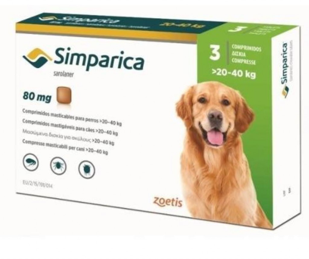 SIMPARICA 20 – 40 KG 80 MG X 3 TAB