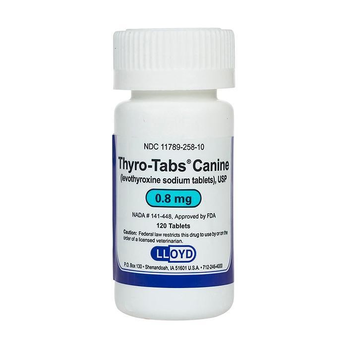 THYRO TABS CANINE 0 8 MG ENV X 120 TAB