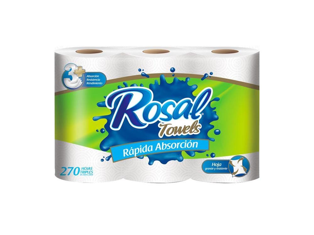 Toallas absorventes Rosal Towels X 3 unidades