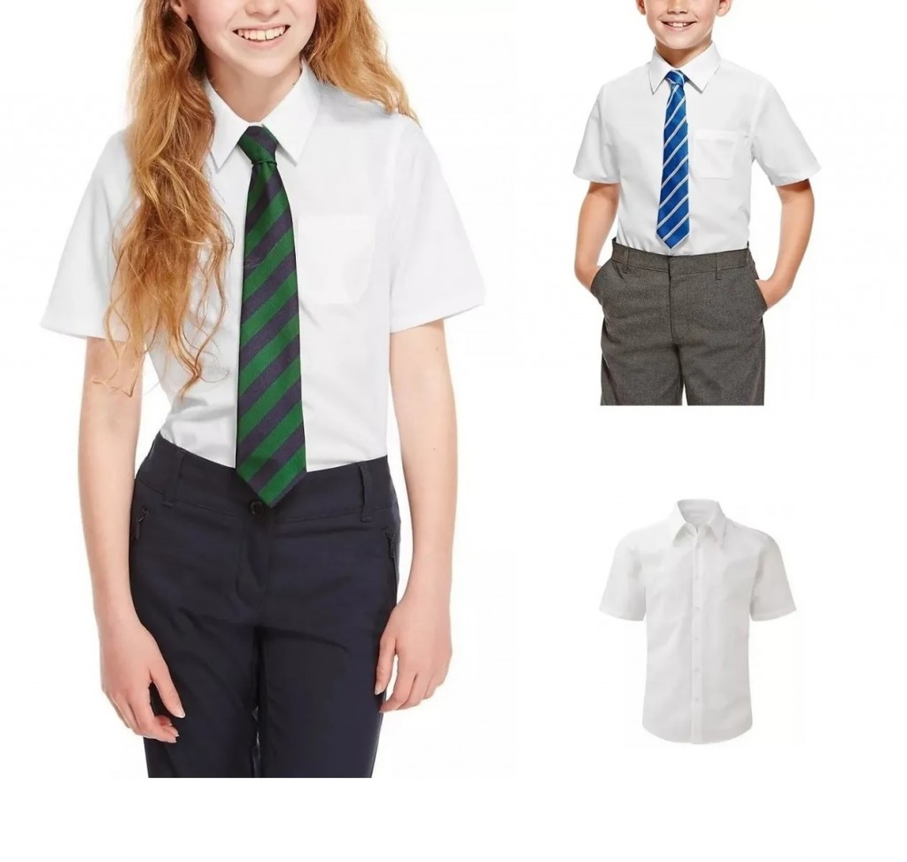 Camisa Escolar Blanca Niños Uniforme Deporte Tallas Colven
