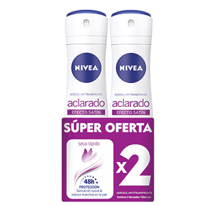 NIVEA DESO SPRAY ACLARADO EFECTO SATIN X2 X 150 ML