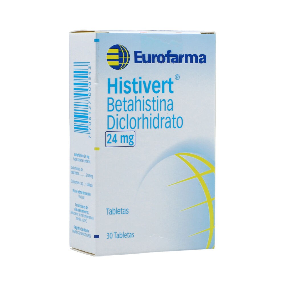 BETAHISTINA DICLORHIDRATO 24 MG X 30 TAB