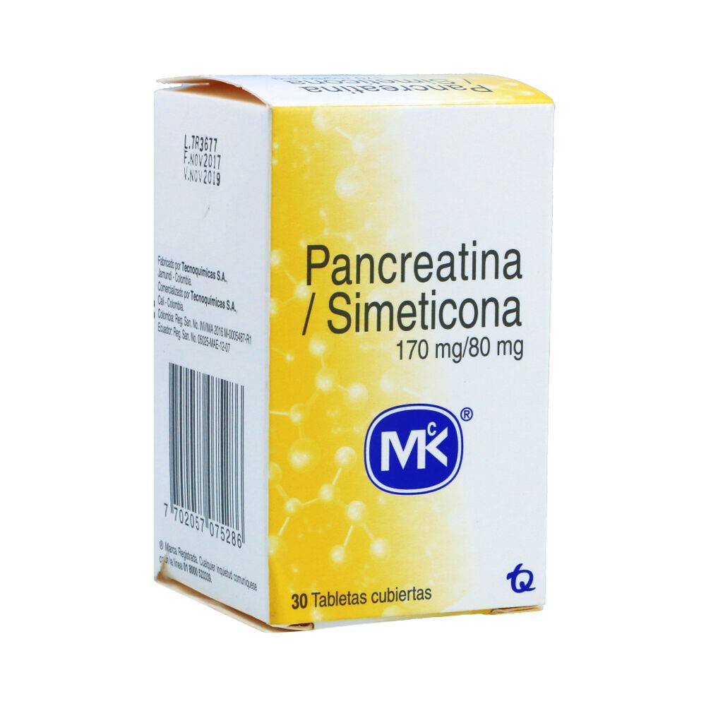 PANCREATINA I + SIMETICONA I X 30 TAB MK
