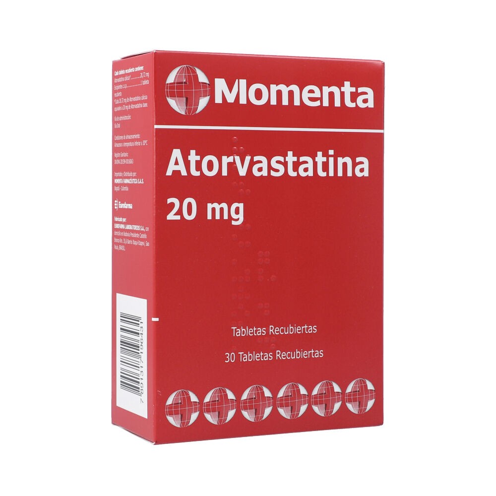 ATORVASTATINA 20 MG X 30 TABLETAS