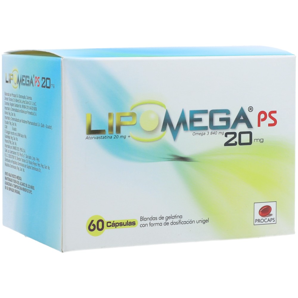 LIPOMEGA PS 20 MG/840 MG X 60 CAP/BLANDA