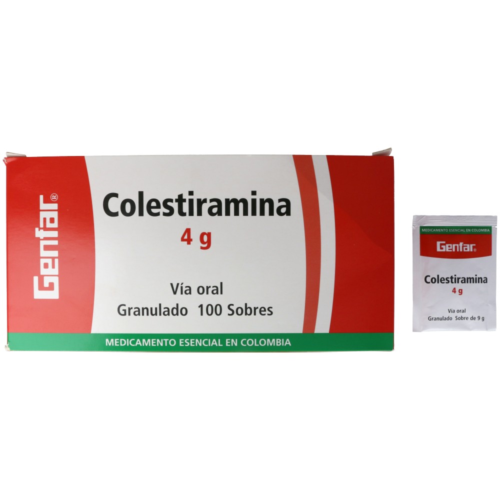 COLESTIRAMINA 4 GR X 100 SOB C/U