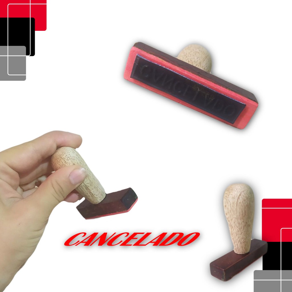 Sello Cancelado Oficina Papeleria Madera