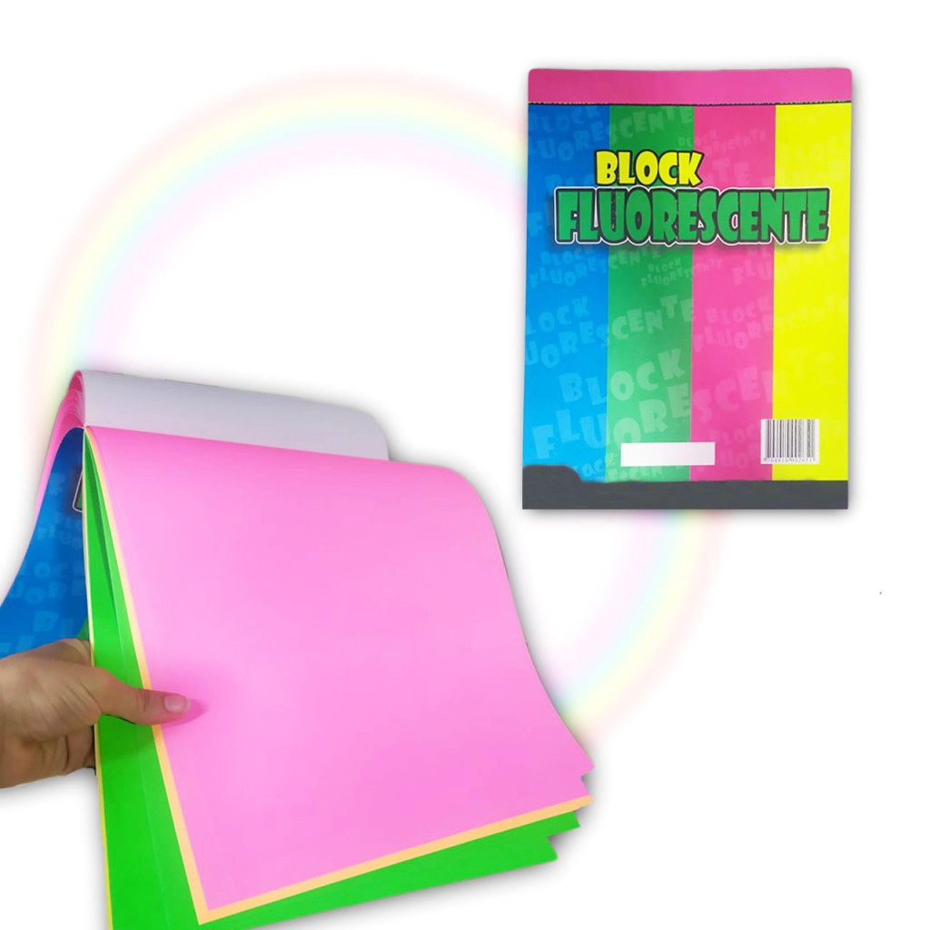 Block Iris Fluorescente Cuaderno Colores Papeleria Escolar
