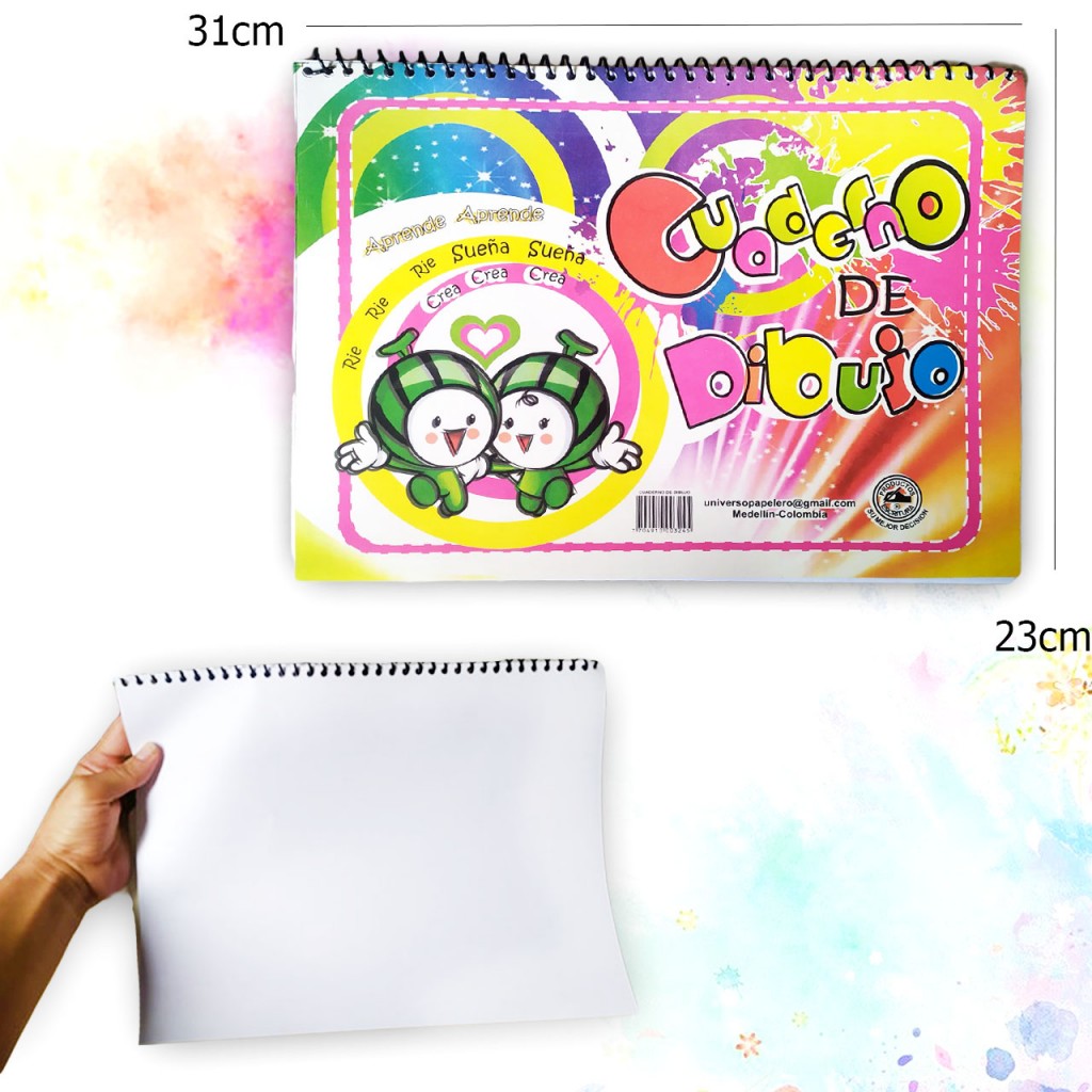 Block Dibujos Cuaderno Arte Papelería Anillado