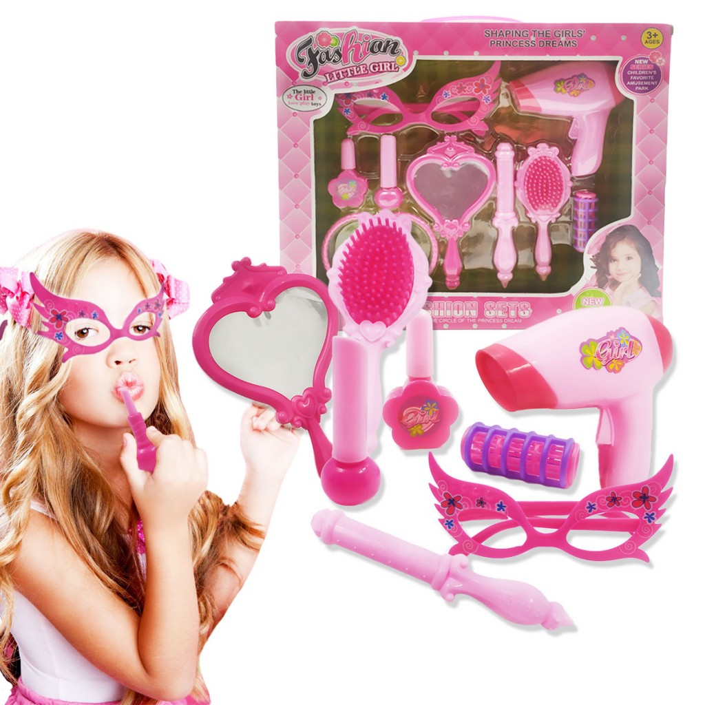Maquillaje Set De Belleza Niña Secador Cepillo Juguetería