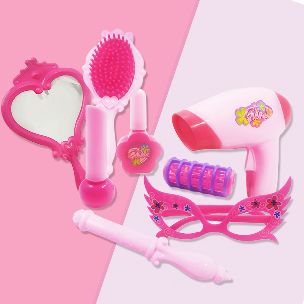 Maquillaje Set De Belleza Niña Secador Cepillo Juguetería