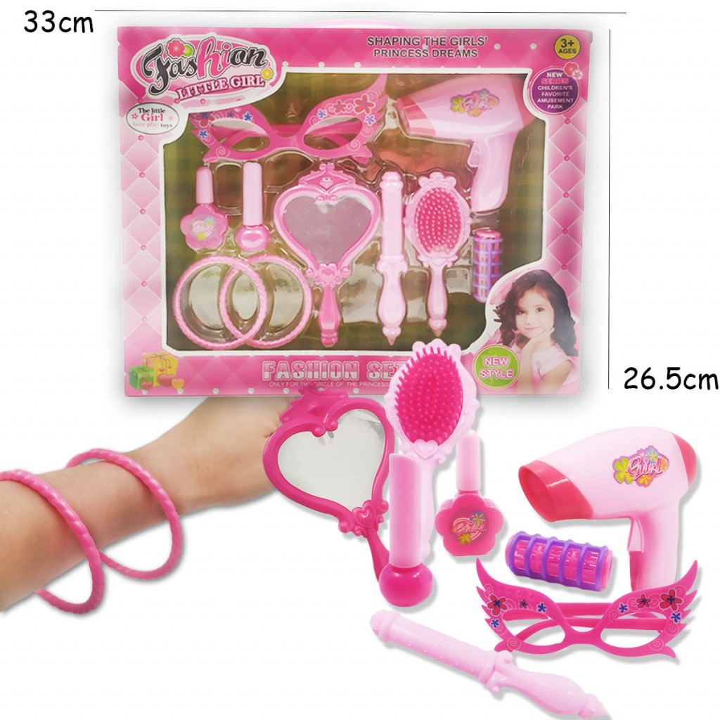 Maquillaje Set De Belleza Niña Secador Cepillo Juguetería