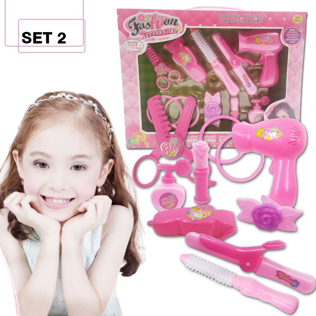 Maquillaje Set De Belleza Niña Secador Cepillo Juguetería