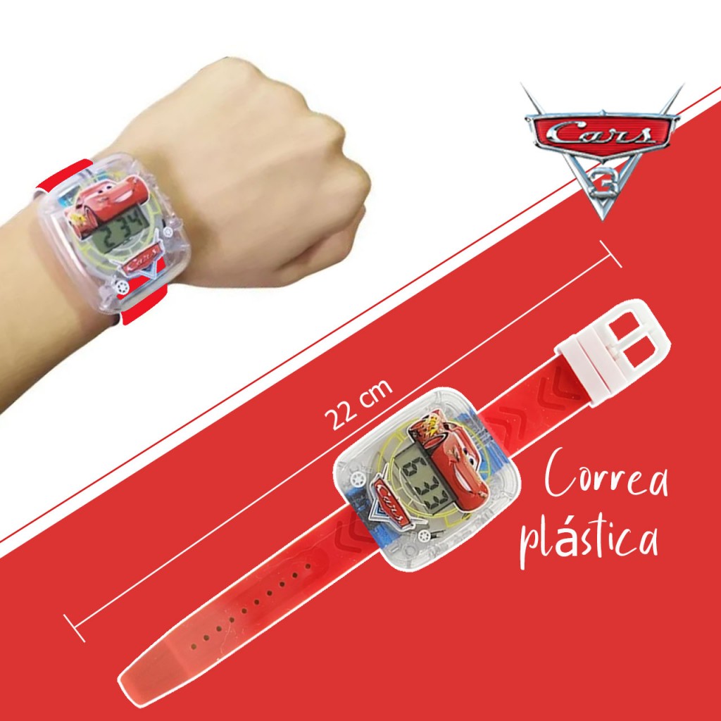 Reloj Digital Cars Rayo Mcqueen Hermoso Juego Jugueteria