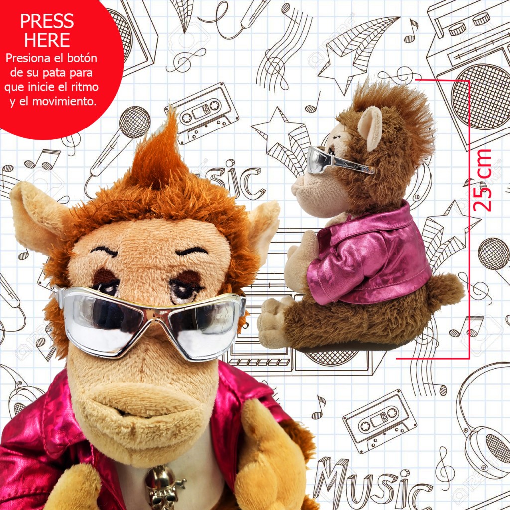 Mico Baile Peluche Mono Juguete Movimiento Jugueteria Musical