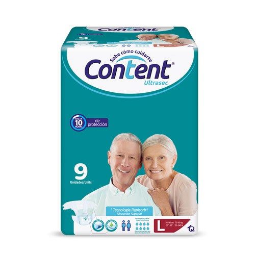 PAÑAL CONTENT ULTRASEC L X 9 UND.