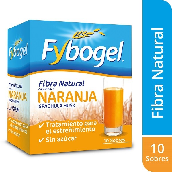 FYBOGEL FIBRA NATURAL NARANJA  X 10 SOBS