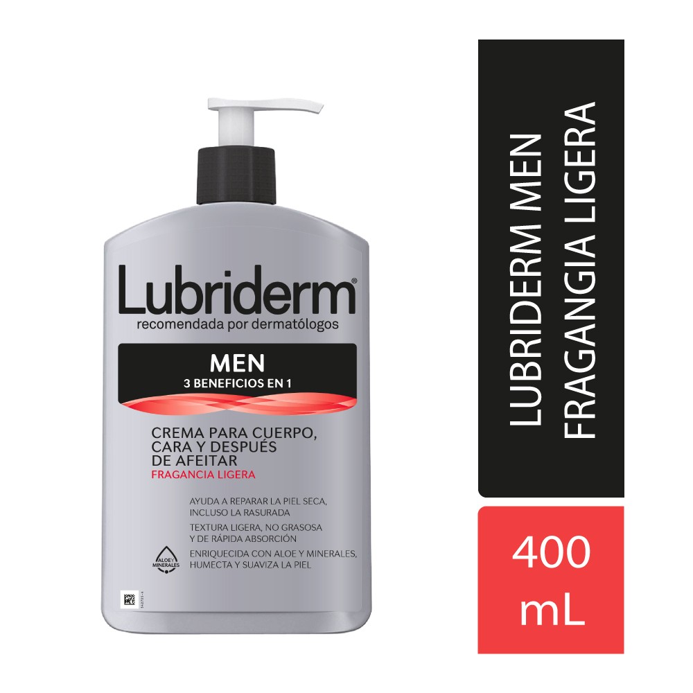 LUBRIDERM X 400 ML MENS FRAGANCIA LIGERA