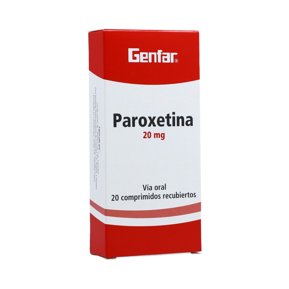 PAROXETINA 20 MG X  20 TAB