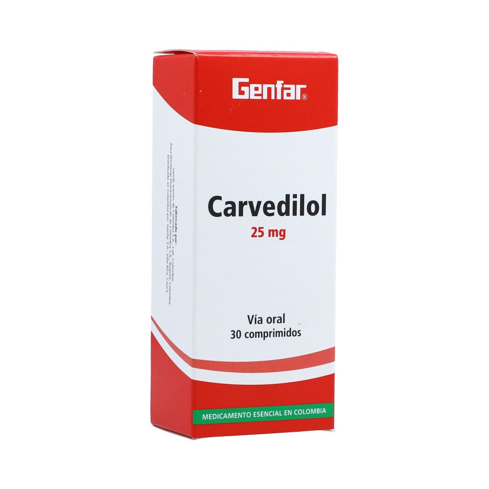 CARVEDILOL 25 MG X 30 TAB REGULADO