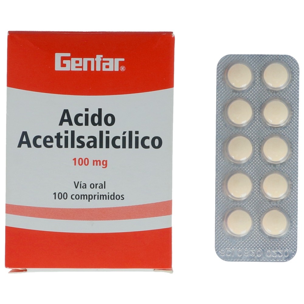 ACIDO ACETILSALICILICO 100MG X  100 TAB SOBRE X 10