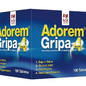 ADOREM GRIPA 4TA  ACCION  X 100 TAB SOB X 4