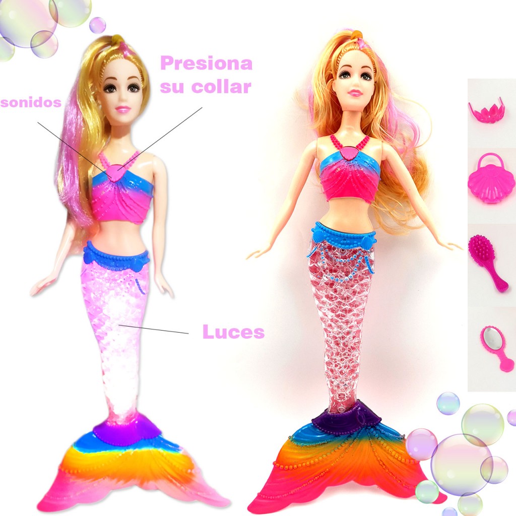 Sirena Muñeca Juguete Luz Musical Juguetería Niñas DJ8101