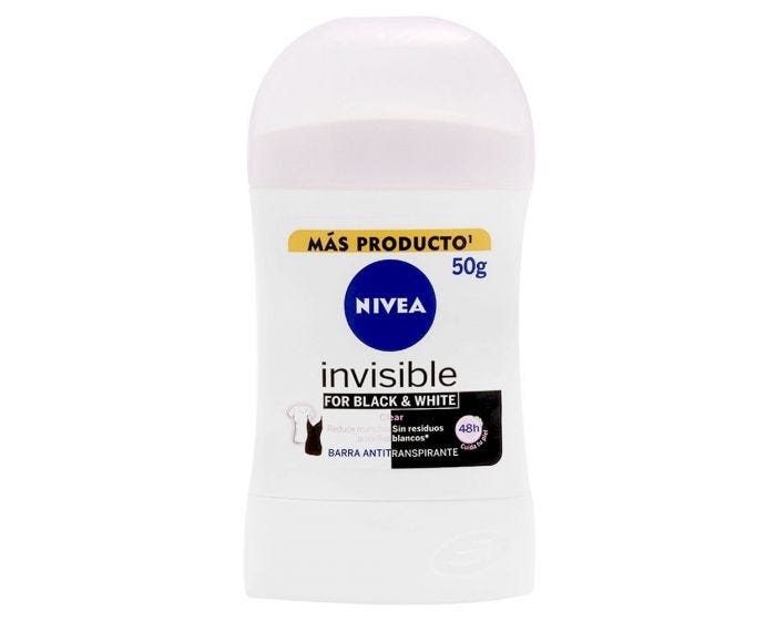 NIVEA DES INVISIBLEW BLACK Y WHITE X 50 GR