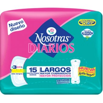 NOSOTRAS PROTECTORES LARGOS X 15 UNID