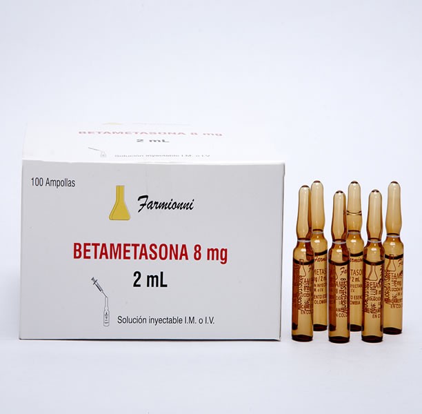 BETAMETASONA 8 MG/2 ML X 100 AMP