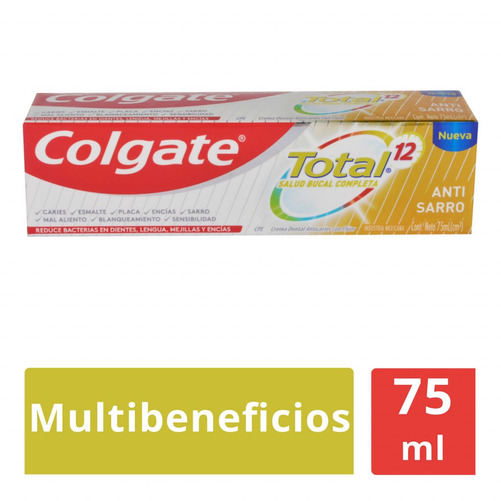 COLGATE TOTAL 12 ANTISARRO X  75 ML